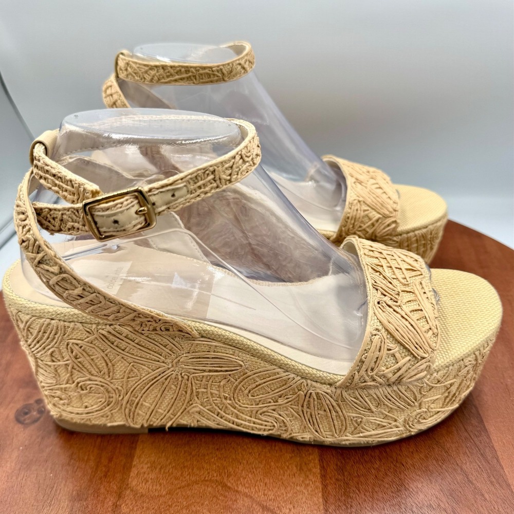 Dolce Vita Talisa Platform Wedge Sandal Natural Macrame Womens 10 Resortwear‎